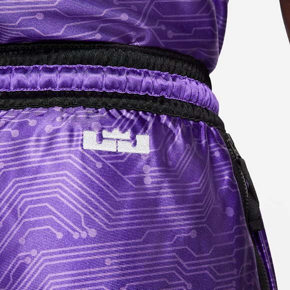 NIKE LEBRON X SPACE JAM GOON SQUAD DRI-FIT BASKETBALL SHORTS Purple DJ3875-560 - Picture 8 of 12